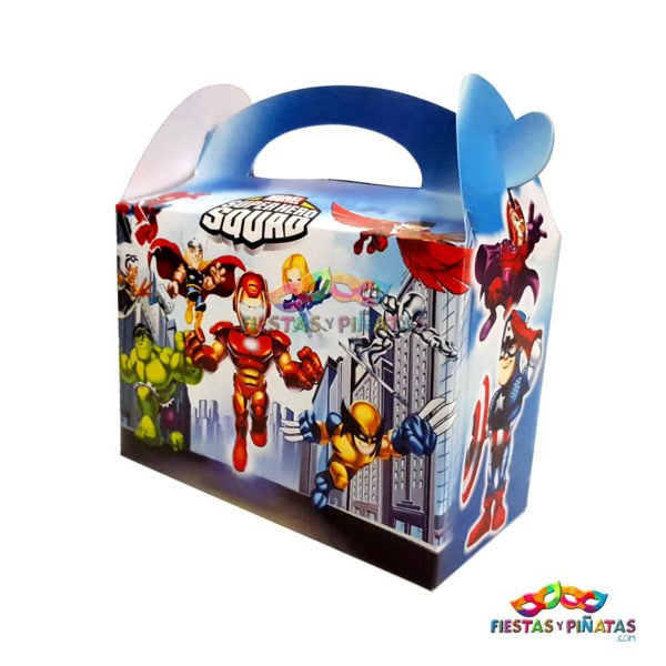 Caja para sorpresas Avengers Animados Super Hero Squad temática fiestas y piñatas en Bogotá