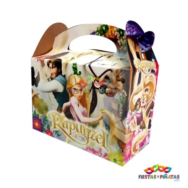 Caja para sorpresas Rapunzel Enredados temática fiestas y piñatas en Bogotá