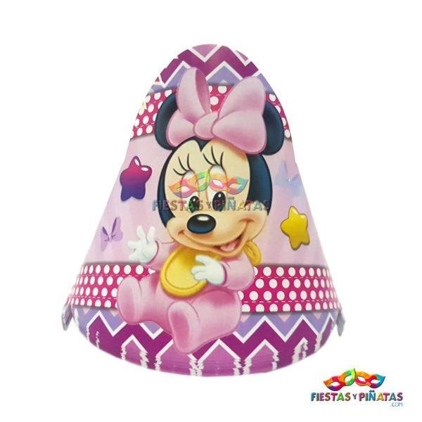 Gorros cumpleaños de Minnie Bebe para niñas | Decoración temática Minnie Bebe para cumpleaños infantil fiestas y piñatas Bogotá