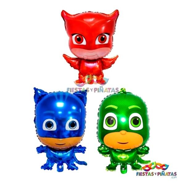 Globo metalizado para fiestas infantiles| Decoración temática Pj mask - heroes en pijamas para cumpleaños infantil fiestas y piñatas Bogotá