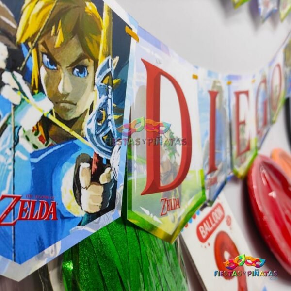 kit de decoración personalizado para fiestas infantiles| Decoración temática Zelda para cumpleaños infantil fiestas y piñatas Bogotá