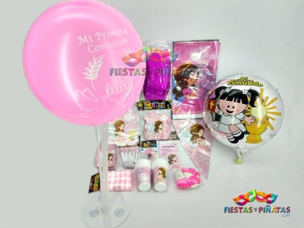 kit de decoración personalizado para fiestas de Primera comunión| Decoración para Primera comunión fiestas y piñatas Bogotá