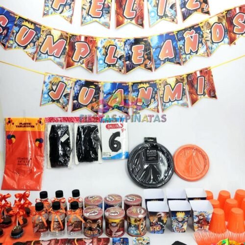 KIT PERSONALIZADO TEMATICO NARUTO CUMPLEAÑOS NIÑOS – Fiestas y Piñatas